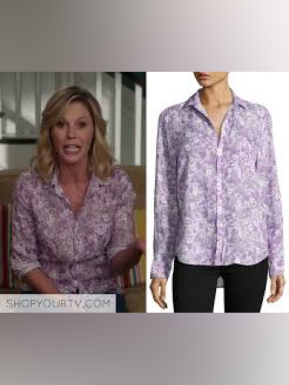 HTF Frank & Eileen | Lavender Floral Shirt | Claire Dunphy Modern Family | Sz Sm